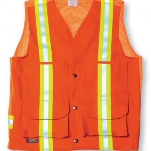 Orange Cotton Supervisor Safety Vest With Polyester Full Mesh Back