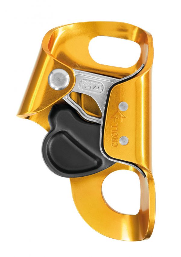 CROLL S Reinforced chest ascender for thin to medium-diameter ropes