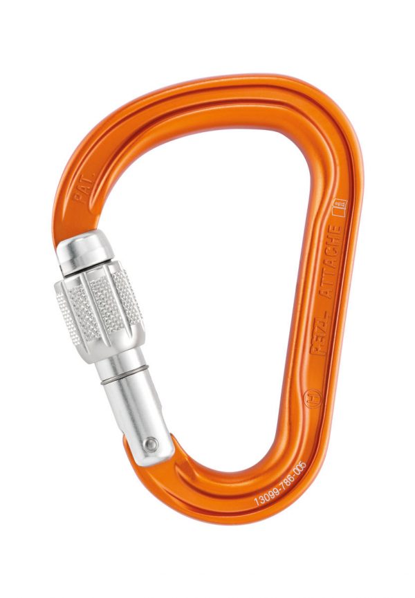ATTACHE Lightweight, compact, pear-shaped screw-lock carabiner