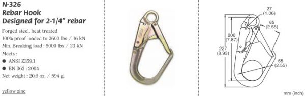 REBAR HOOK DESIGNED FOR 2-1/4″ REBAR - Image 2