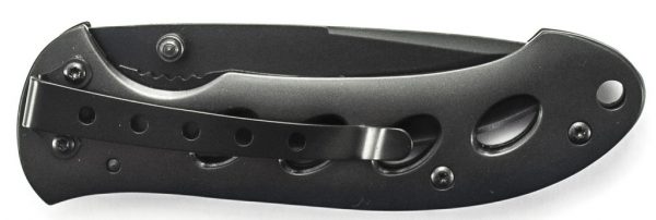 Oasis Liner Lock Folding Knife Partially Serrated Drop Point Blade Steel Handle - Image 2