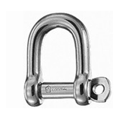 Stainless D Standard "D" Shackle, 8mm