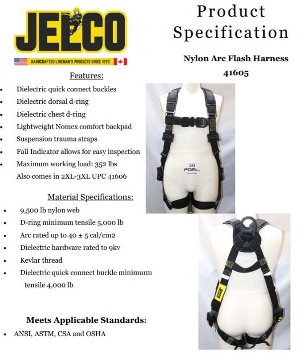 Jelco Nylon Arc Flash Harness - Image 3