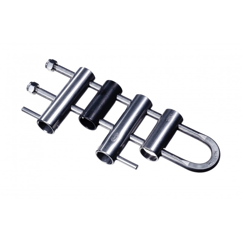 thumbnail image 2 of Goriertaly Climbing Rack Descender Rappelling Mountaineering Outdoor 4 Bar Stop Belay Device Tree Arborist Camping Rigging Descending Blue 2 of 14